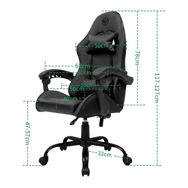 cadeira gamer tgt heron espuma moldada preta cadeira gamer tgt heron espuma moldada preta