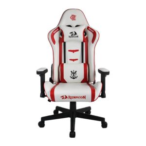 cadeira gamer redragon flamengo glory, branco e vermelho