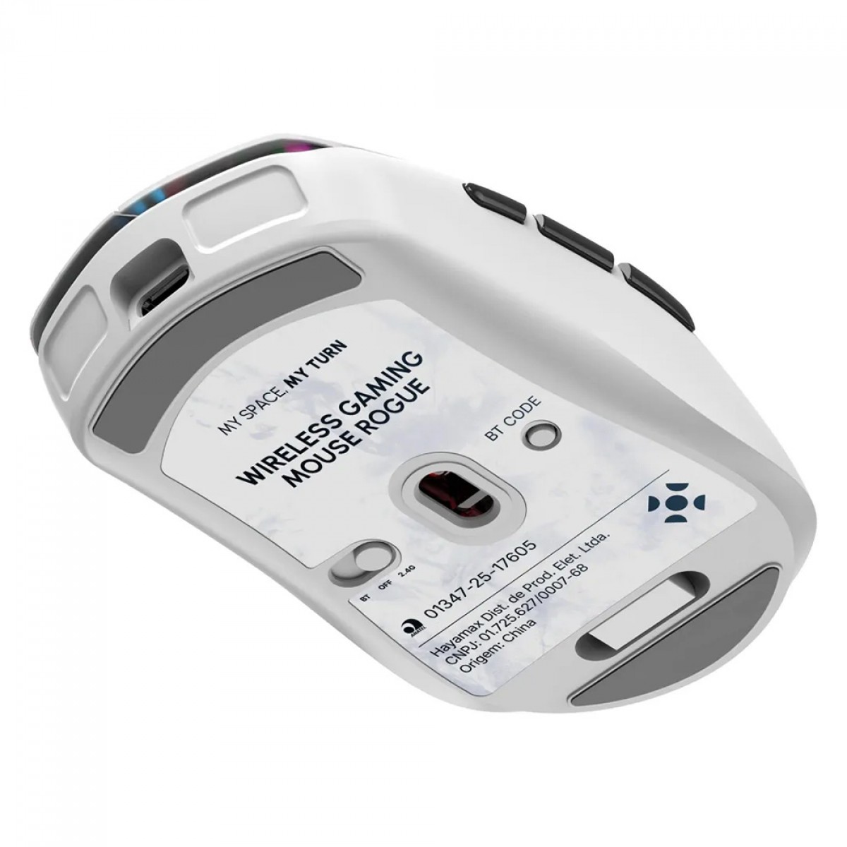 mouse gamer fortrek rogue, rgb, wireless/bluetooth/usb, 16000 dpi, 6 botões, branco mouse gamer fortrek rogue, rgb, wireless/bluetooth/usb, 16000 dpi, 6 botões, branco