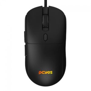 mouse gamer pcyes basaran black vulcan, rgb, 12400 dpi, pwm 3327, 6 botões, preto, pmgbrbv