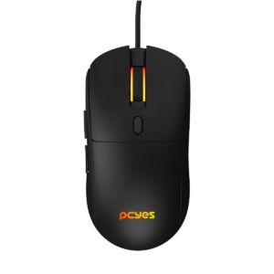 mouse gamer pcyes basaran black vulcan 12400 dpi rgb 6 botões