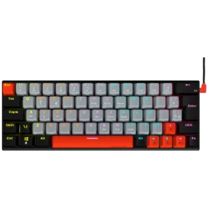 teclado mecanico 60% pcyes kuromori black vulcan switch red led rainbow