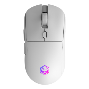 mouse gamer sem fio pcyes basaran stealth white ghost 10000 dpi rgb 6 botões pmgbrstwg