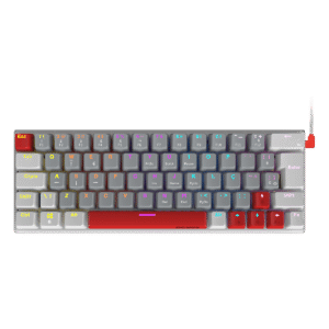 teclado mecânico 60% rgb switch blue white ghost