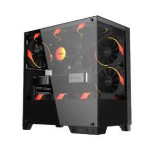 gabinete gamer pcyes forcefield twr black vulcan