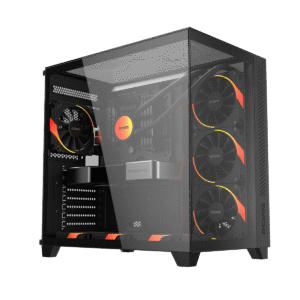 gabinete gamer pcyes forcefield max black vulcan