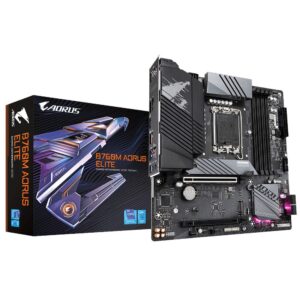 placa mae gigabyte aorus elite b760m (rev. 1.x) lga1700, 4xddr5 dimm 192gb, hdmi, displayport