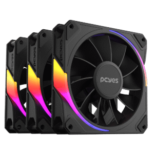 kit cooler fan para gabinete 3un sangue frio 3 argb black vulcan reverse 120mm pcyes k3argbsf3rvb