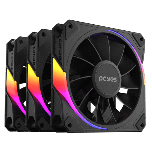 kit cooler fan para gabinete 3un sangue frio 3 argb black vulcan reverse 120mm pcyes k3argbsf3rvb