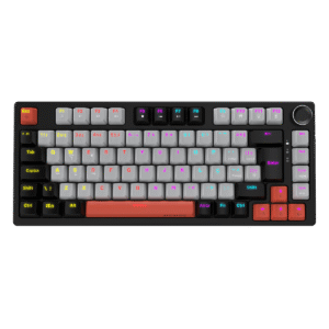 teclado mecânico 75% rgb switch red black vulcan