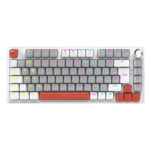 teclado mecânico 75% rgb switch red white ghost