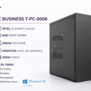 computador t pc 0006 i5 10400t 2.0ghz mem 8gb ddr4 ssd 256gb nvme fonte 200w