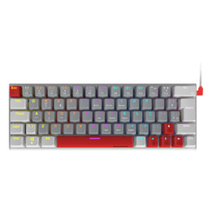 teclado mecanico 60% pcyes kuromori white ghost switch red led rainbow