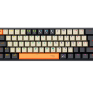 teclado mecânico redragon fizz switch brown rgb c/fio laranja cinza e branco