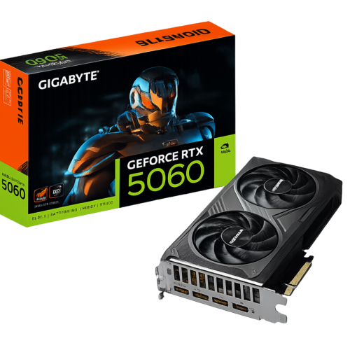 placa de vídeo gigabyte rtx 5060 windforce oc 8gb gddr7 128bits gv n5060wf2oc 8gd