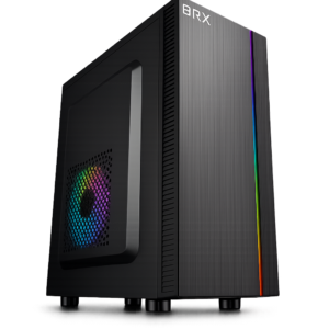 gabinete gamer brx nexus f754 mini tower led usb 2.0 s/fans preto