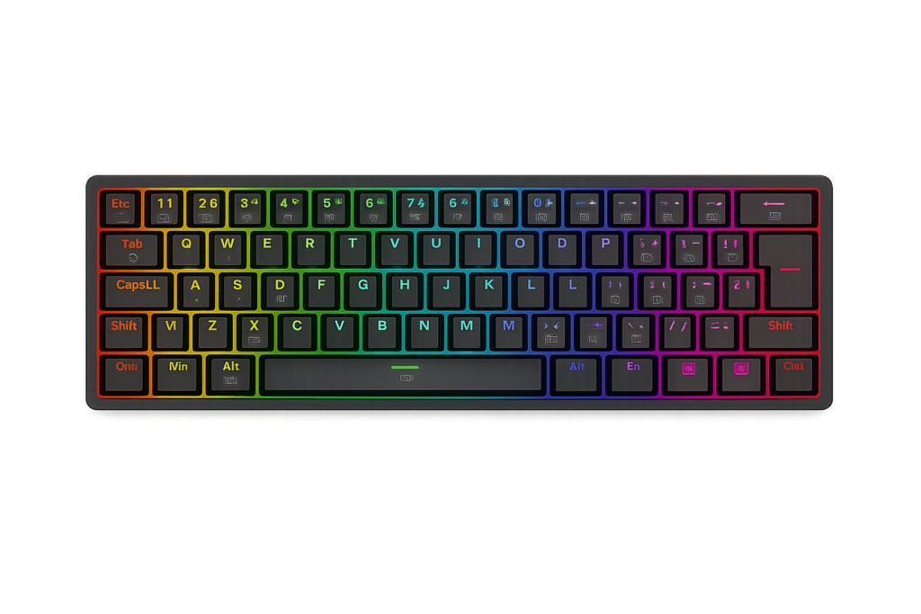 Teclado Mecânico Redragon Akali Switch Brown RGB C/Fio Preto