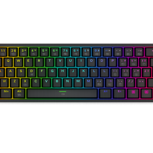teclado mecânico redragon akali switch brown rgb c/fio preto