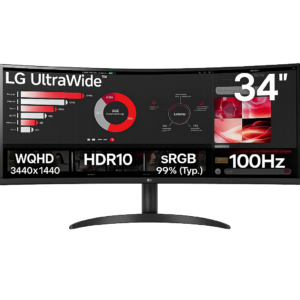monitor curvo lg ultrawide 34" wqhd 100hz va 5ms dp hdmi 34wr50qk b