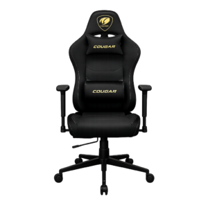 cadeira gamer cougar prime gold preto e dourada até 120kg cgr prm glb