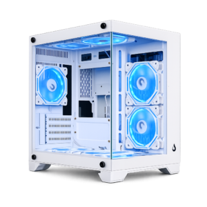 gabinete gamer rise mode galaxy glass m mini vidro temperado usb 3.0 s/ fans branco rm ga ggmn fw