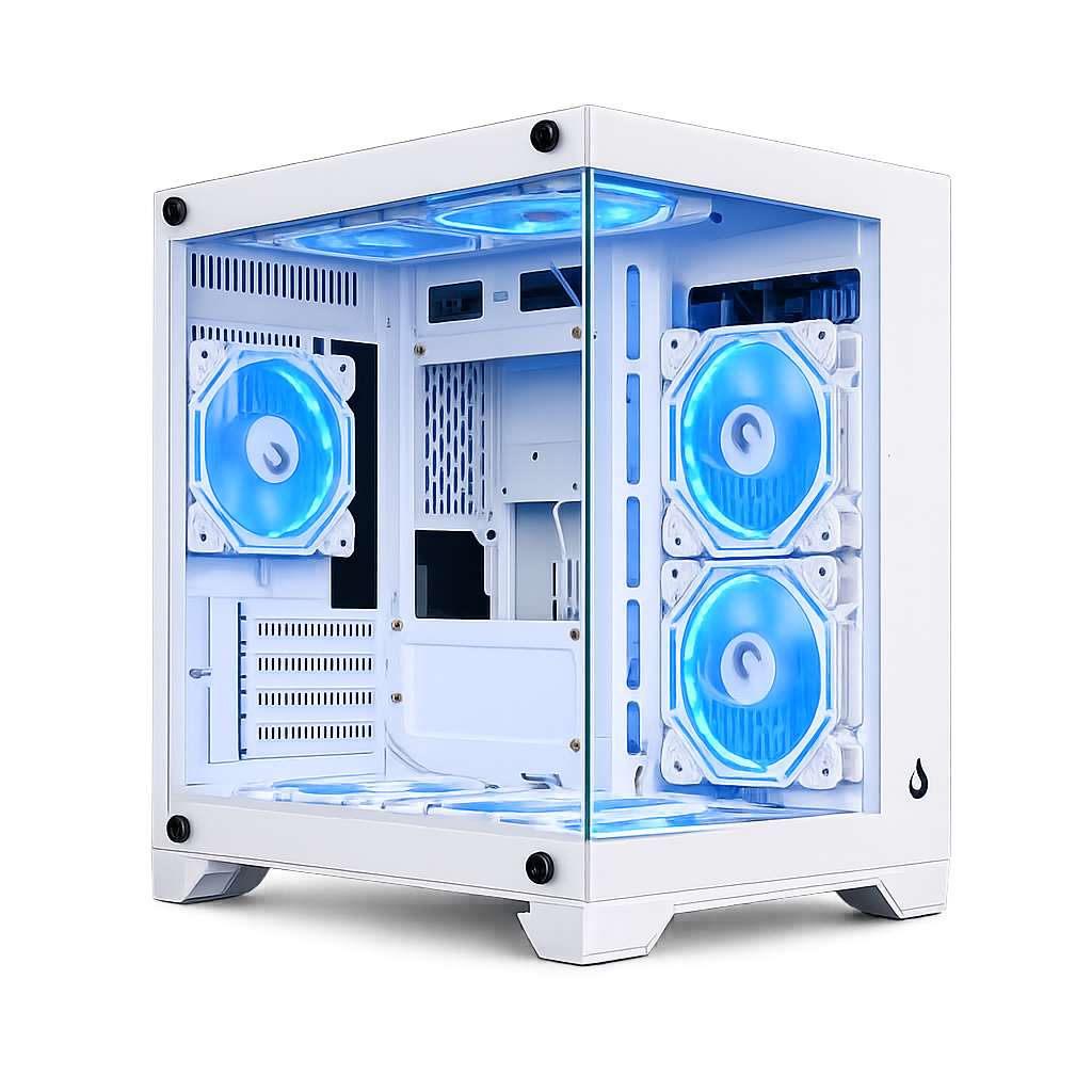 Gabinete Gamer Rise Mode Galaxy Glass M Mini Vidro Temperado USB 3.0 S/ Fans - Branco RM-GA-GGMN-FW