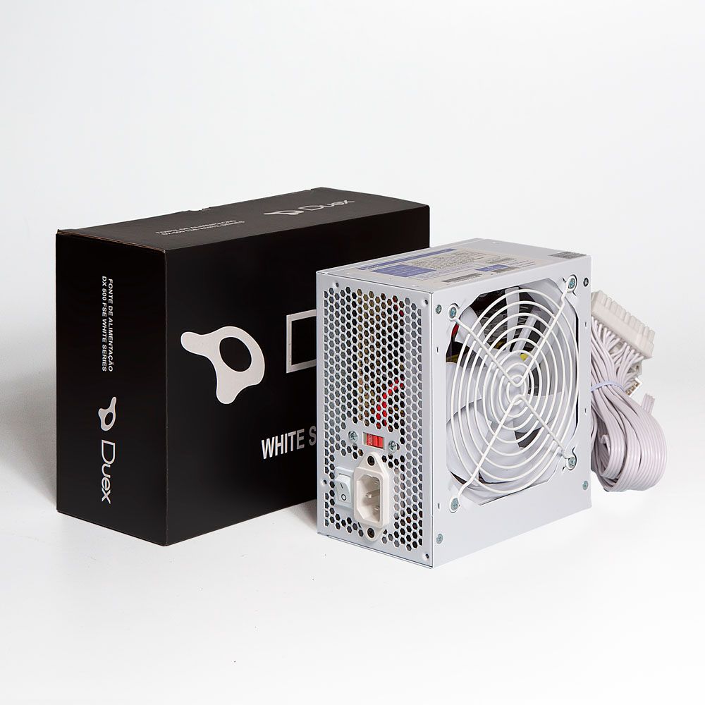 fonte duex 500w dx 500fse white series branca c/ cabo fonte duex 500w dx 500fse white series branca c/ cabo