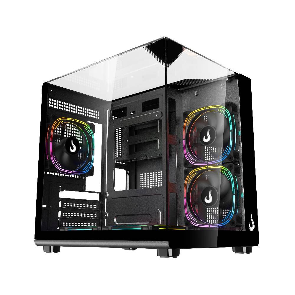 gabinete gamer rise mode galaxy full glass x mini vidro temperado usb 3.0 s/ fan preto gabinete gamer rise mode galaxy full glass x mini vidro temperado usb 3.0 s/ fan preto