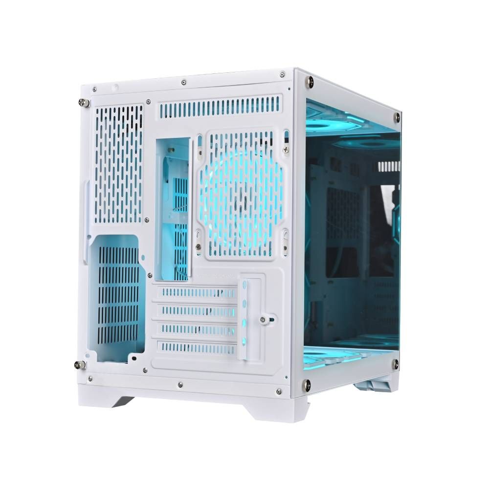 Gabinete Gamer Rise Mode Galaxy Glass M Mini Vidro Temperado USB 3.0 S/ Fans - Branco RM-GA-GGMN-FW