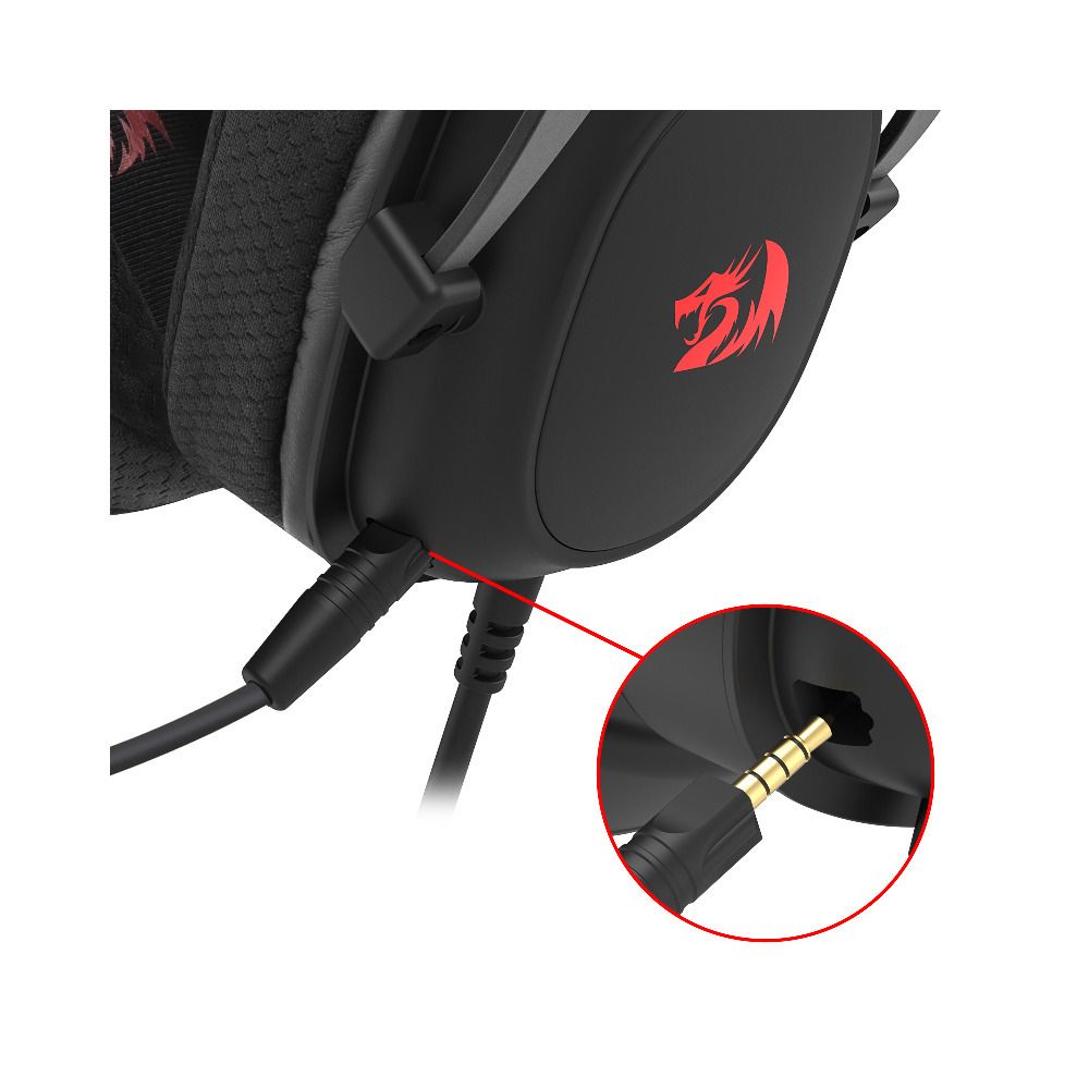 Headset Gamer Redragon Zeus Lite H510-LT P3 c/Mic 53mm Preto