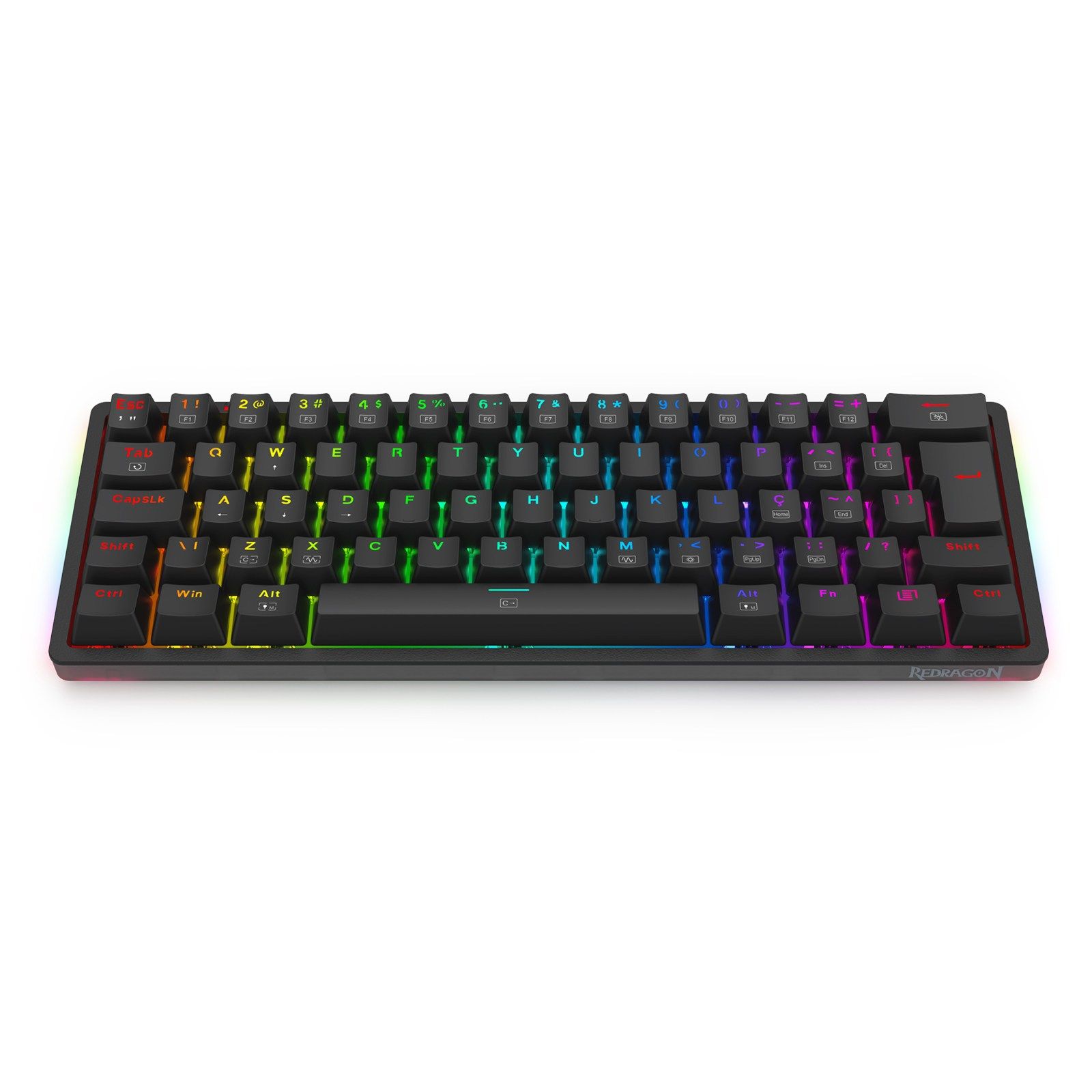 Teclado Mecânico Redragon Akali Switch Brown RGB C/Fio Preto