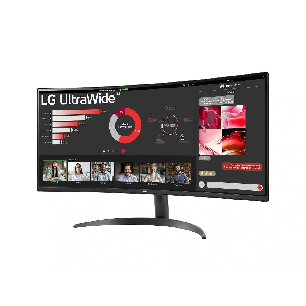 Monitor Curvo LG UltraWide 34" WQHD 100Hz VA 5ms DP HDMI - 34WR50QK-B