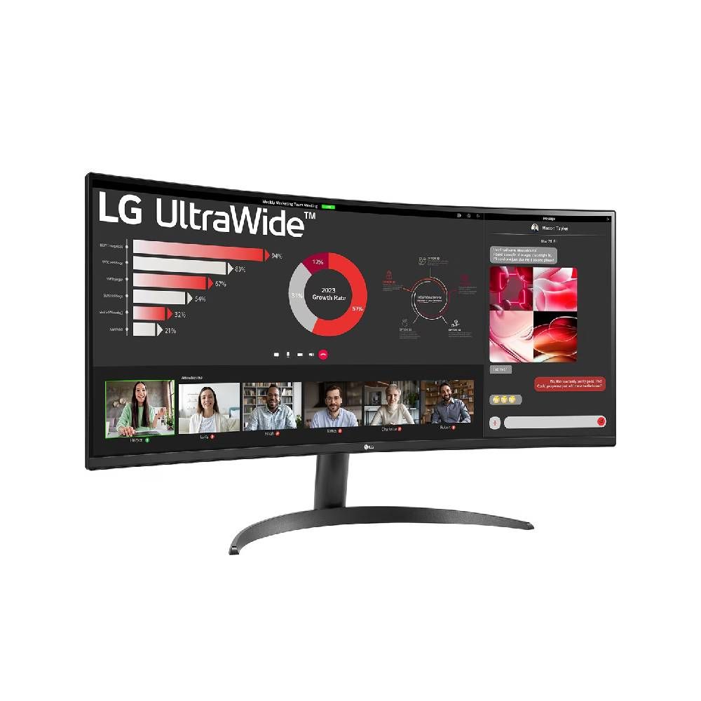 Monitor Curvo LG UltraWide 34" WQHD 100Hz VA 5ms DP HDMI - 34WR50QK-B