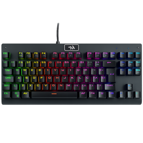 teclado mecânico redragon dark avenger switch blue rgb c/fio preto
