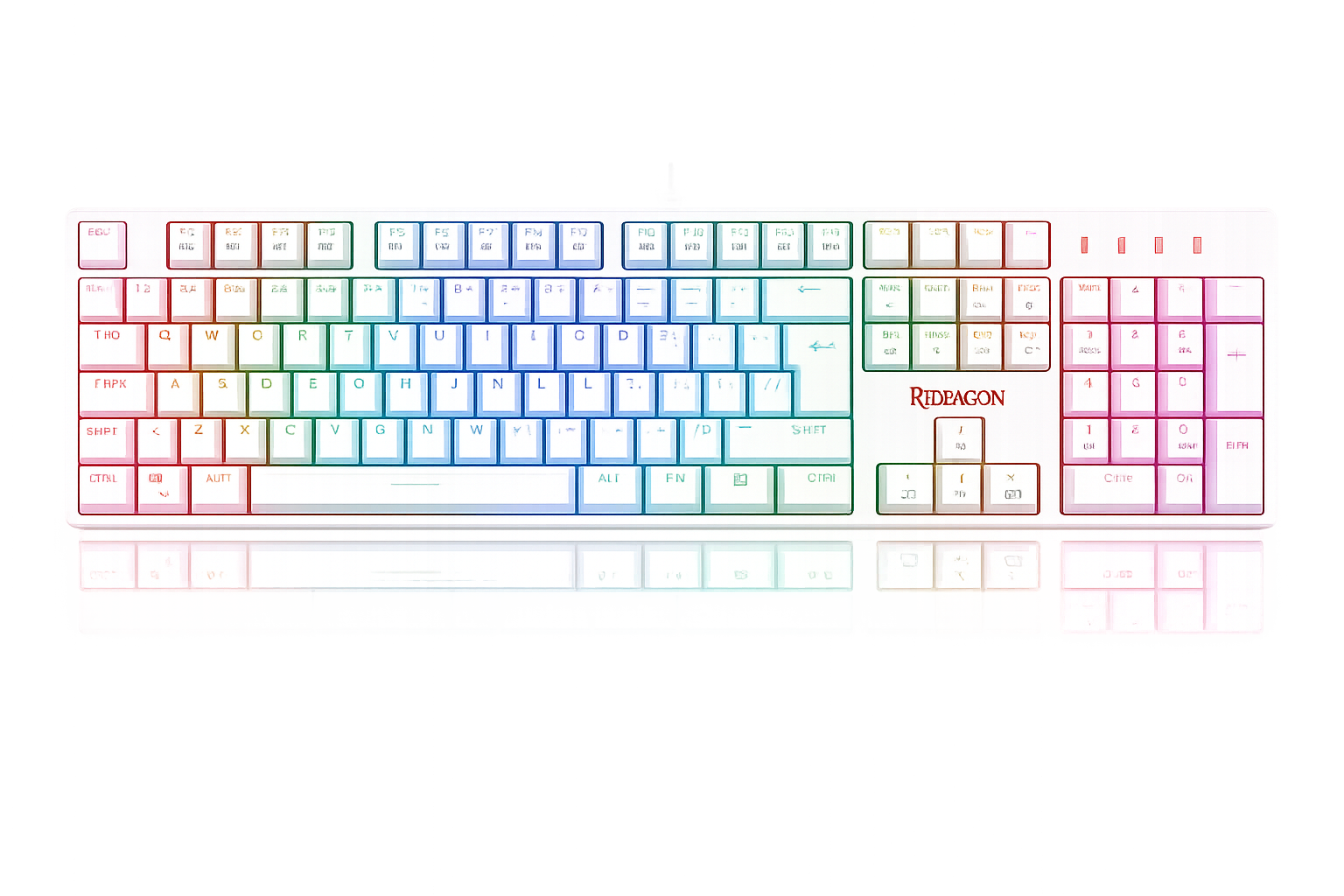 teclado mecânico redragon surara pro Óptico switch blue rgb c/fio branco teclado mecânico redragon surara pro Óptico switch blue rgb c/fio branco