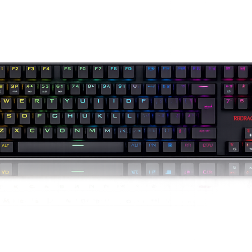 teclado mecânico redragon kumara pro switch brown rgb s/fio preto