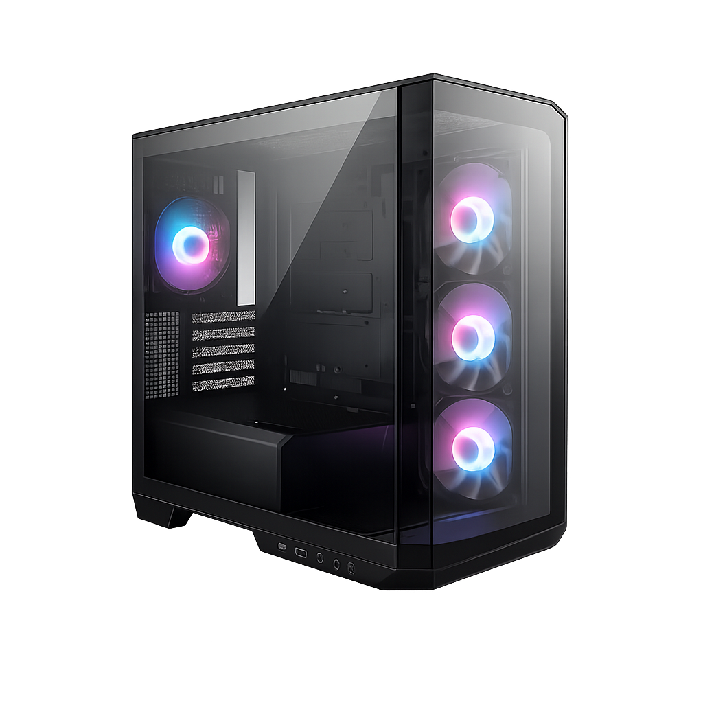 gabinete msi mag pano m100r pz mid tower vidro temperado argb usb 3.2 c/4 fans preto gabinete msi mag pano m100r pz mid tower vidro temperado argb usb 3.2 c/4 fans preto