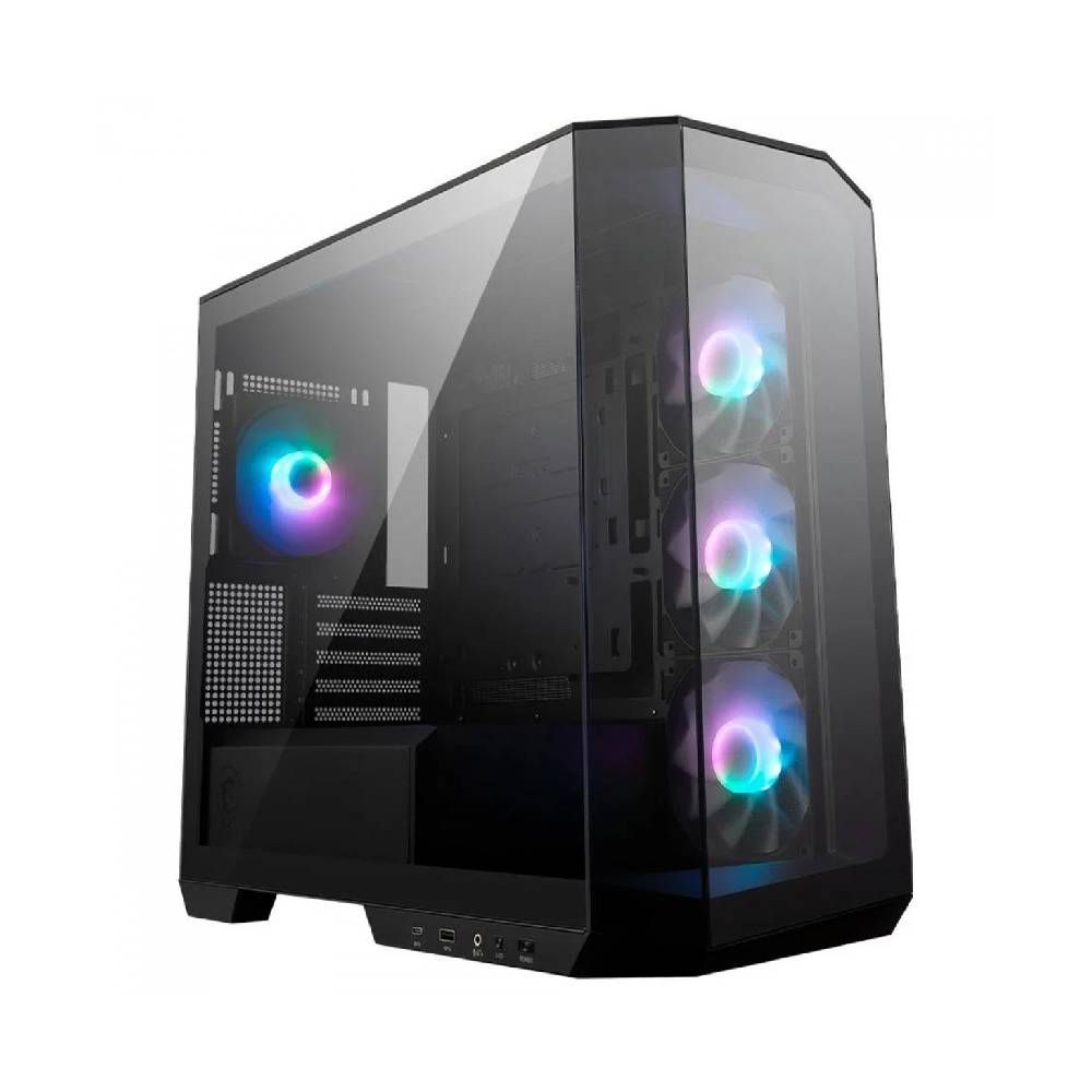 gabinete msi mag pano m100r pz mid tower vidro temperado argb usb 3.2 c/4 fans preto gabinete msi mag pano m100r pz mid tower vidro temperado argb usb 3.2 c/4 fans preto