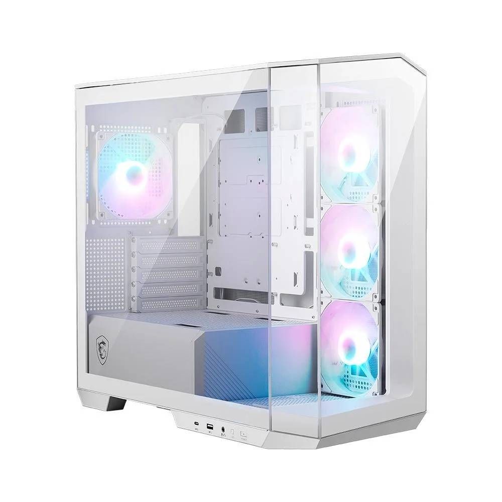 gabinete msi mag pano m100r pz mid tower vidro temperado argb usb 3.2 c/4 fans argb branco gabinete msi mag pano m100r pz mid tower vidro temperado argb usb 3.2 c/4 fans argb branco