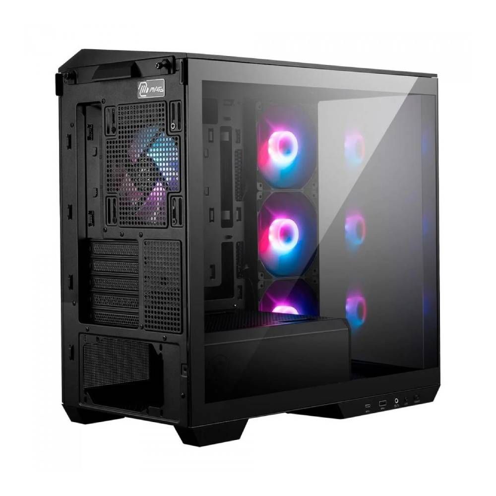 gabinete msi mag pano m100r pz mid tower vidro temperado argb usb 3.2 c/4 fans preto gabinete msi mag pano m100r pz mid tower vidro temperado argb usb 3.2 c/4 fans preto