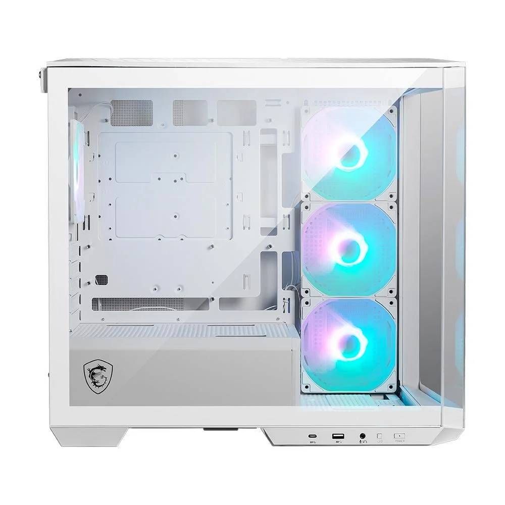 gabinete msi mag pano m100r pz mid tower vidro temperado argb usb 3.2 c/4 fans argb branco gabinete msi mag pano m100r pz mid tower vidro temperado argb usb 3.2 c/4 fans argb branco