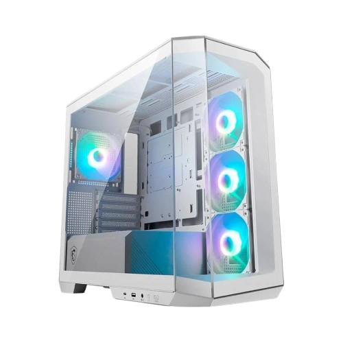 gabinete msi mag pano m100r pz mid tower vidro temperado argb usb 3.2 c/4 fans argb branco
