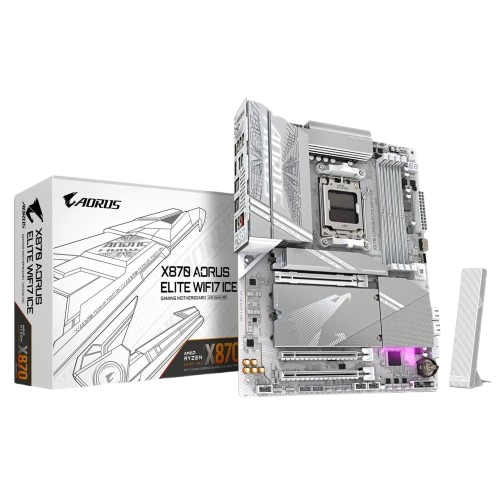 placa mãe gigabyte x870 aorus elite ice wifi 7 am5 4xddr5 chipset x870 atx