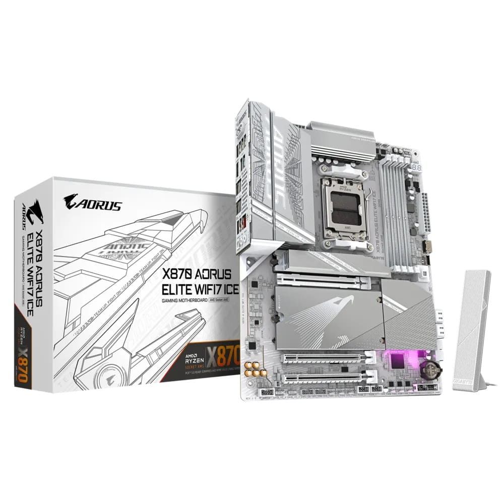 placa mãe gigabyte x870 aorus elite ice wifi 7 am5 4xddr5 chipset x870 atx placa mãe gigabyte x870 aorus elite ice wifi 7 am5 4xddr5 chipset x870 atx