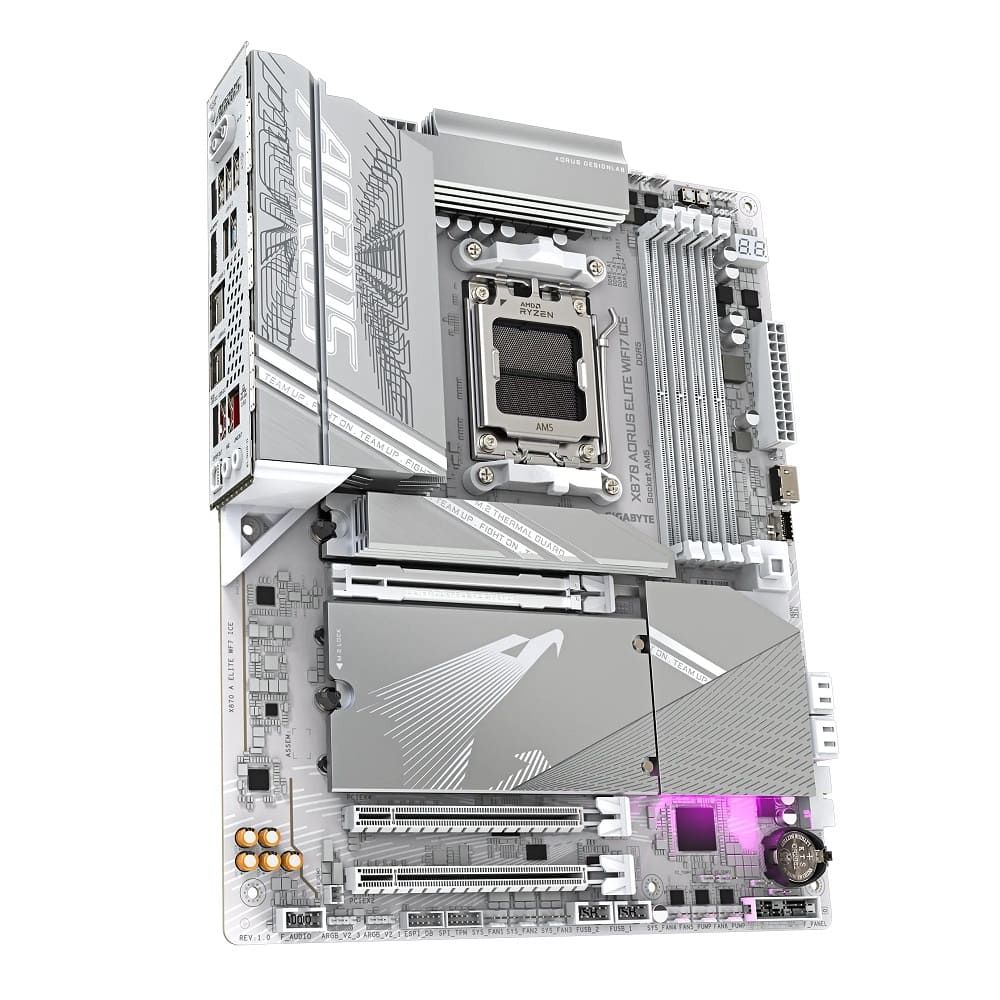 placa mãe gigabyte x870 aorus elite ice wifi 7 am5 4xddr5 chipset x870 atx placa mãe gigabyte x870 aorus elite ice wifi 7 am5 4xddr5 chipset x870 atx
