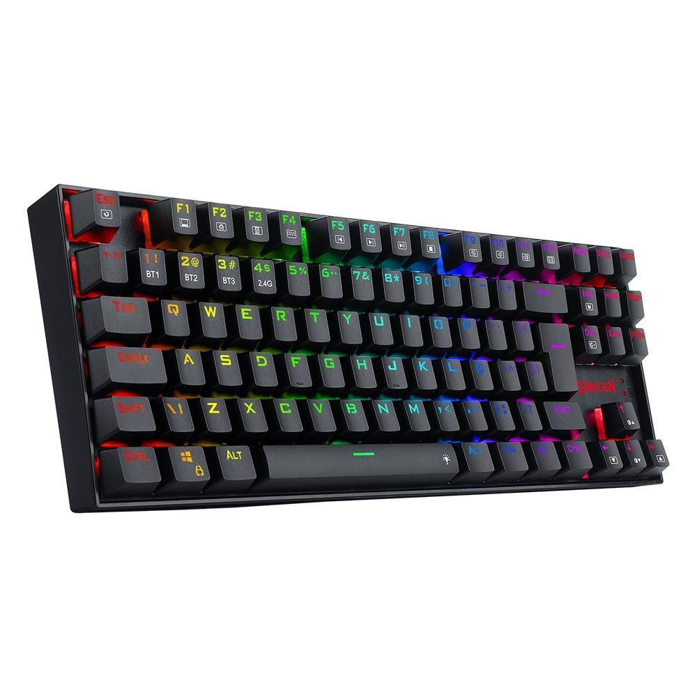 teclado mecânico redragon kumara pro switch brown rgb s/fio preto teclado mecânico redragon kumara pro switch brown rgb s/fio preto
