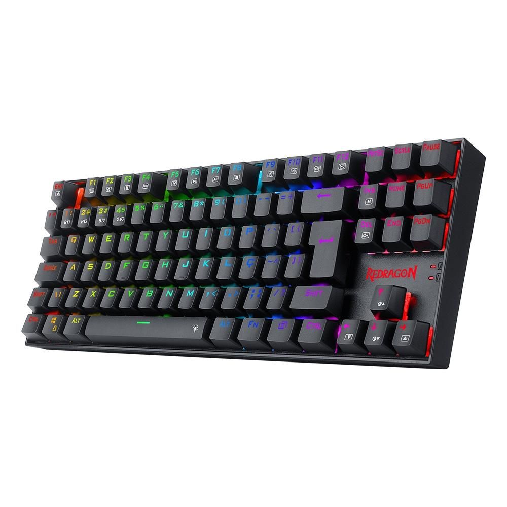 teclado mecânico redragon kumara pro switch brown rgb s/fio preto teclado mecânico redragon kumara pro switch brown rgb s/fio preto