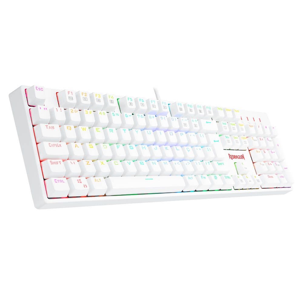 teclado mecânico redragon surara pro Óptico switch blue rgb c/fio branco teclado mecânico redragon surara pro Óptico switch blue rgb c/fio branco