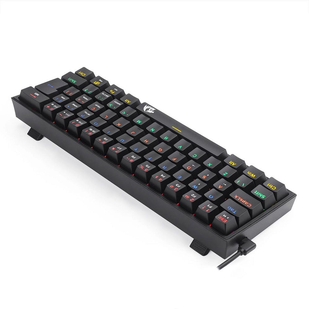 teclado mecânico redragon fizz switch brown rainbow preto teclado mecânico redragon fizz switch brown rainbow preto